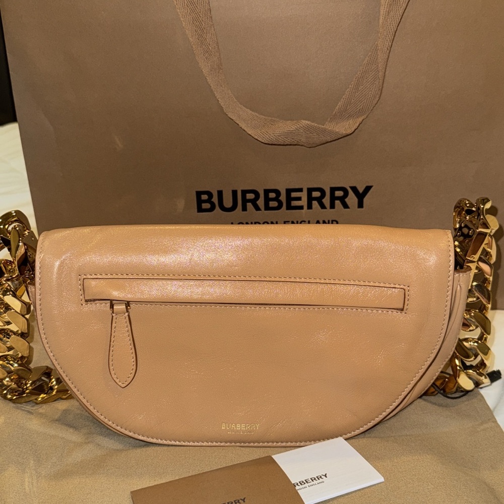 Burberry Beige Leather Chain Bag